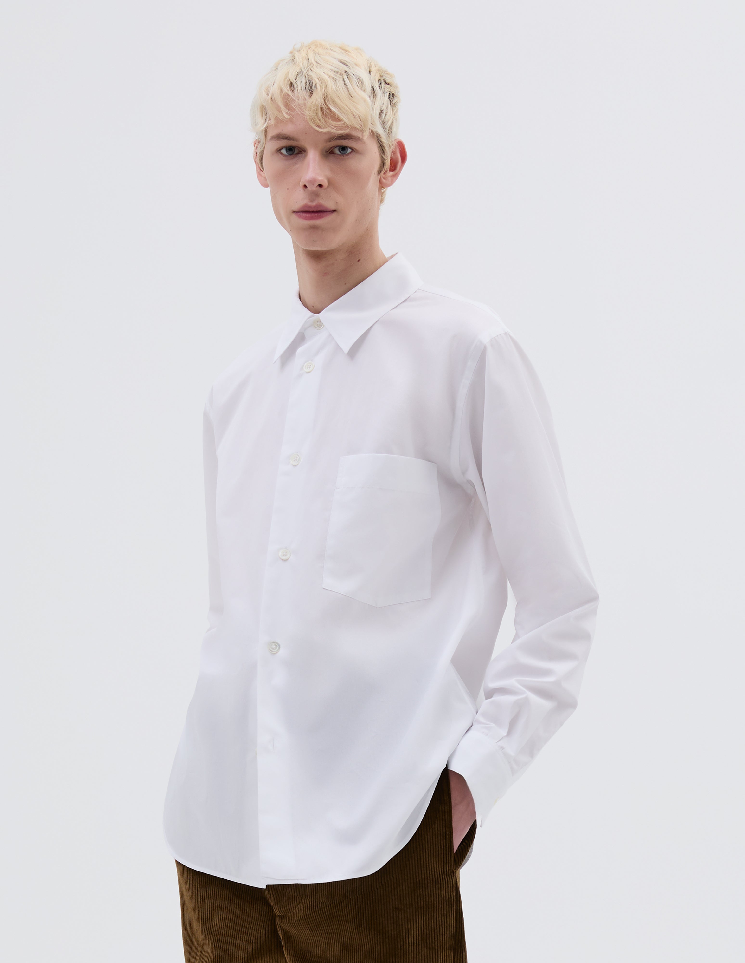 BASIC SHIRT | PLAIN POPLIN, | WHITE