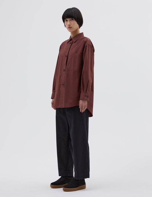 MHL. OVERSIZED PAINTERS SHIRT | LIGHT COTTON POPLIN | CONKER