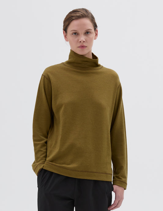 MIZUNO THERMAL FUNNEL NECK | BREATH THERMO WOOL JERSEY | OCHRE