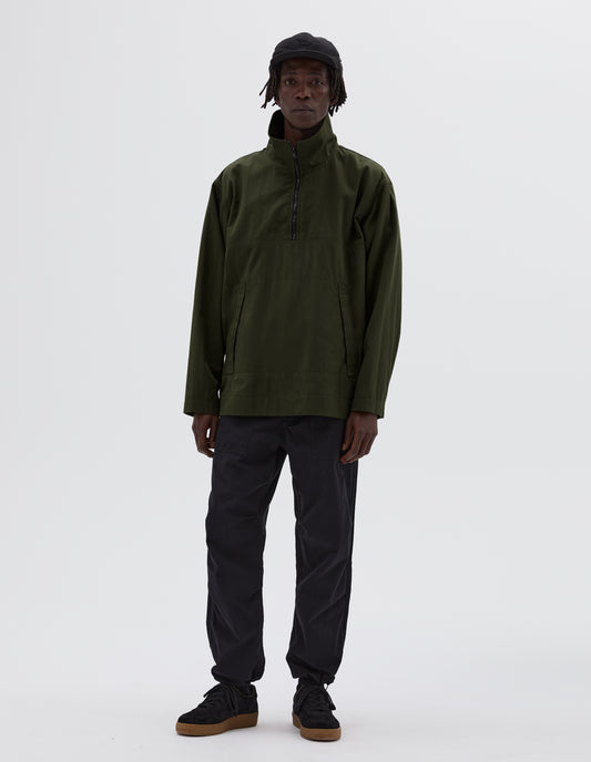 MHL. STAND COLLAR ANORAK | PROOFED COTTON NYLON | GRASS