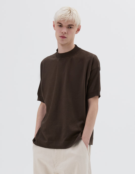 MHL. KNITTED T SHIRT  | DRY COTTON  | BARK