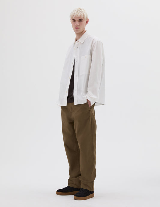 MHL. DROPPED LOOP TROUSERS | SOFT COTTON DRILL | KHAKI GREEN