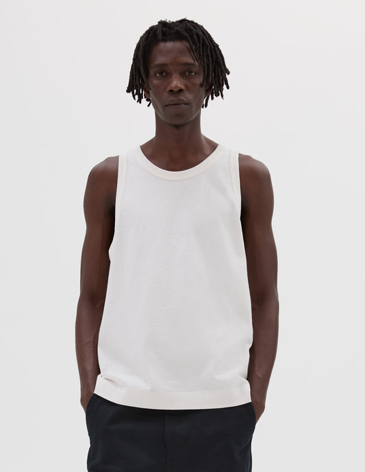 MHL. SURPLUS VEST | HEAVY COTTON JERSEY | OFF WHITE