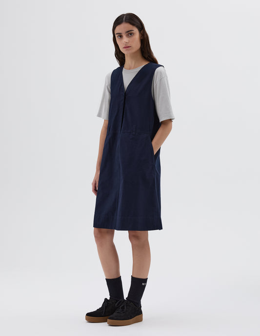 MHL. UNIFORM DRESS | INDIGO COTTON PLAINWEAVE | INDIGO