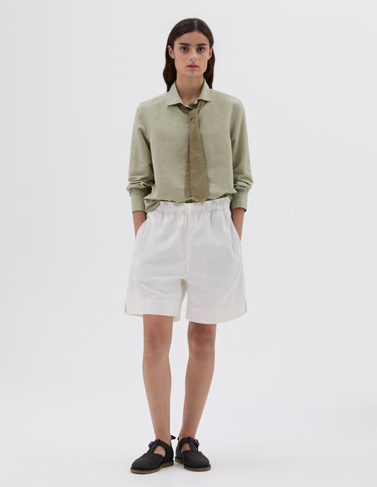 MHL. SCOUT SHORTS | COTTON LINEN PLAINWEAVE | OFF WHITE