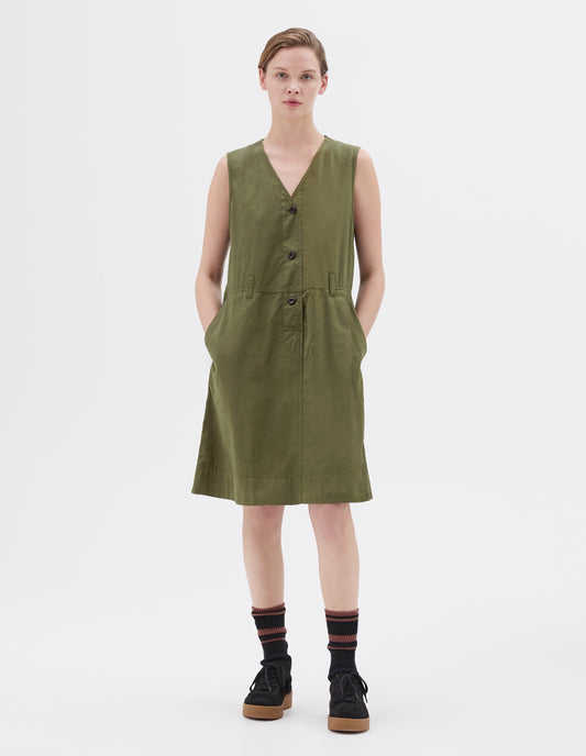 MHL. UNIFORM DRESS | COMPACT COTTON POPLIN | GRASS