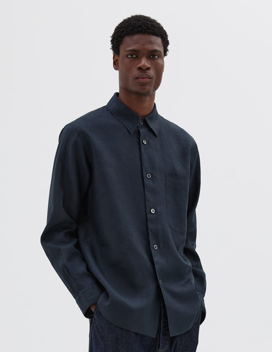 BASIC SHIRT | SHIRTING LINEN | DARK NAVY