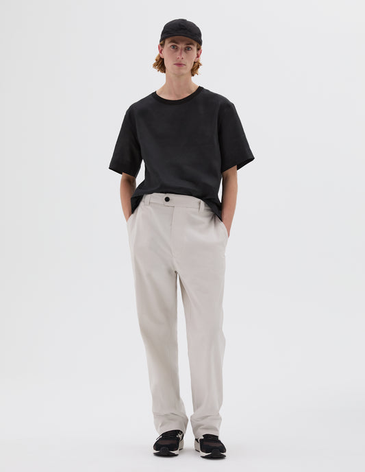 RELAXED TROUSERS | HEAVY COTTON POPLIN | CHALK