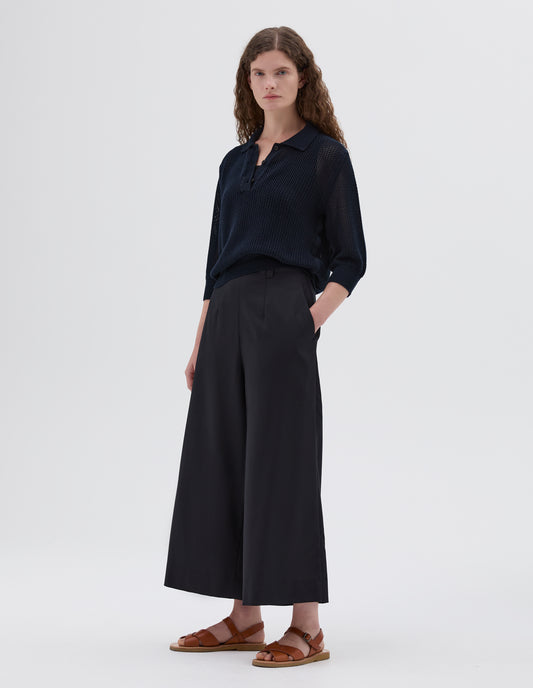 FLAT FRONT CULOTTES | SUMMER WOOL | DARK NAVY