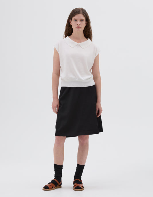 SIMPLE SKIRT | FLUID WOOL TWILL | BLACK