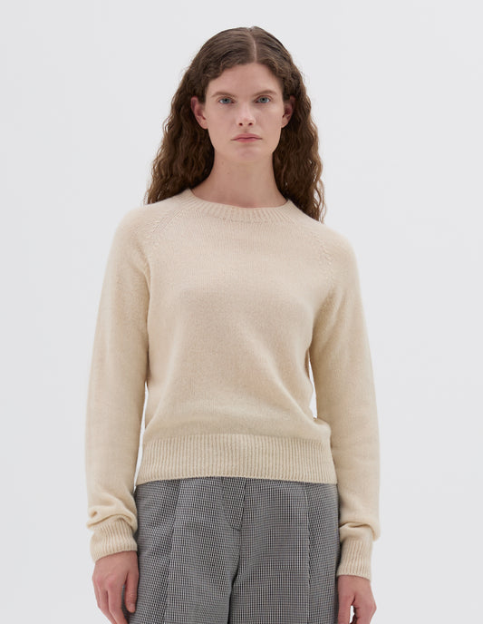 SHORT CLASSIC CREW NECK | ALPACA YAK | ECRU