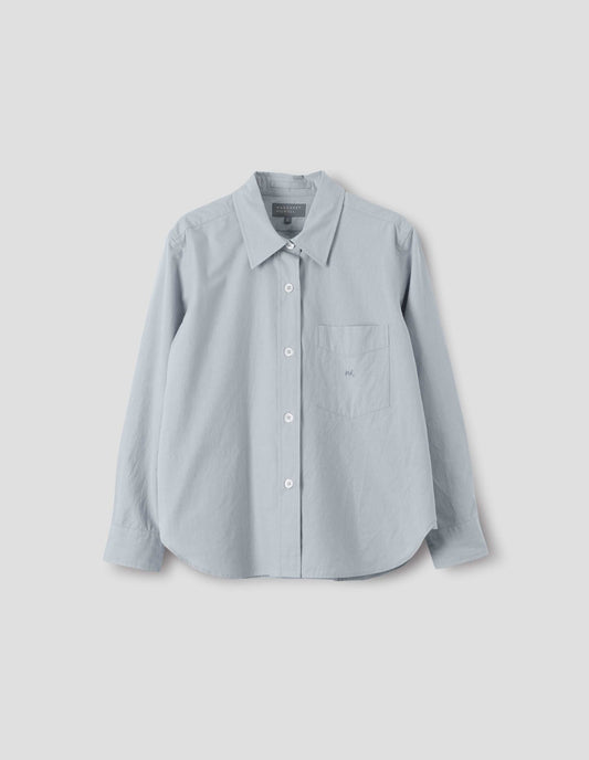 MONOGRAM SHIRT | NATURAL DYE POPLIN | FADED GREY