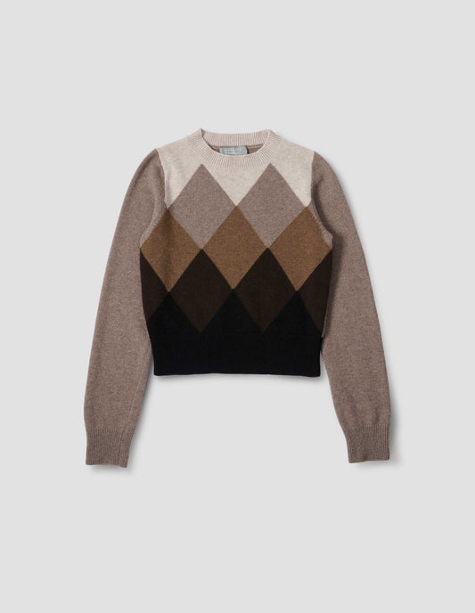 OMBRE ARGYLE JUMPER | MERINO CASHMERE | MOCHA