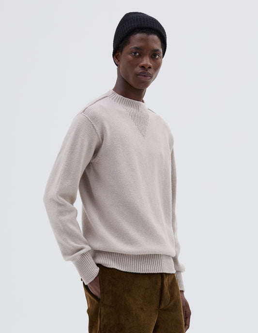 KNITTED SWEATSHIRT | PLYED MERINO
 | LIMESTONE