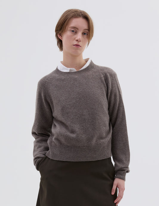 SHORT CLASSIC CREW NECK | CASHMERE
 | ELK