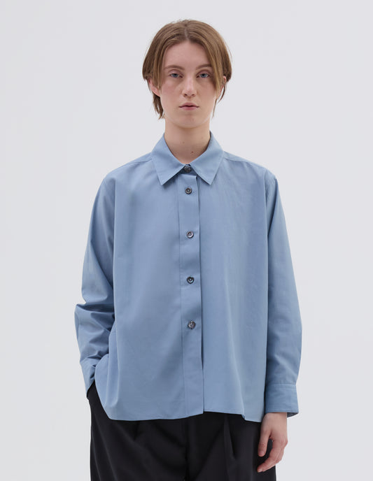 SWING SHIRT | LIGHT COTTON SILK
 | DUSTY BLUE