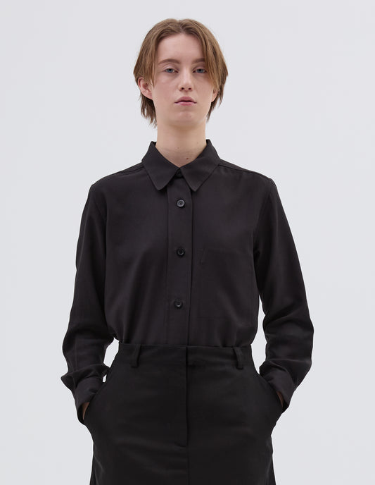 SURCHEMISE | COTON CACHEMIRE TWILL | NOIR