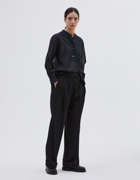 LOOSE LEG TROUSER | FLUID WOOL TWILL | BLACK