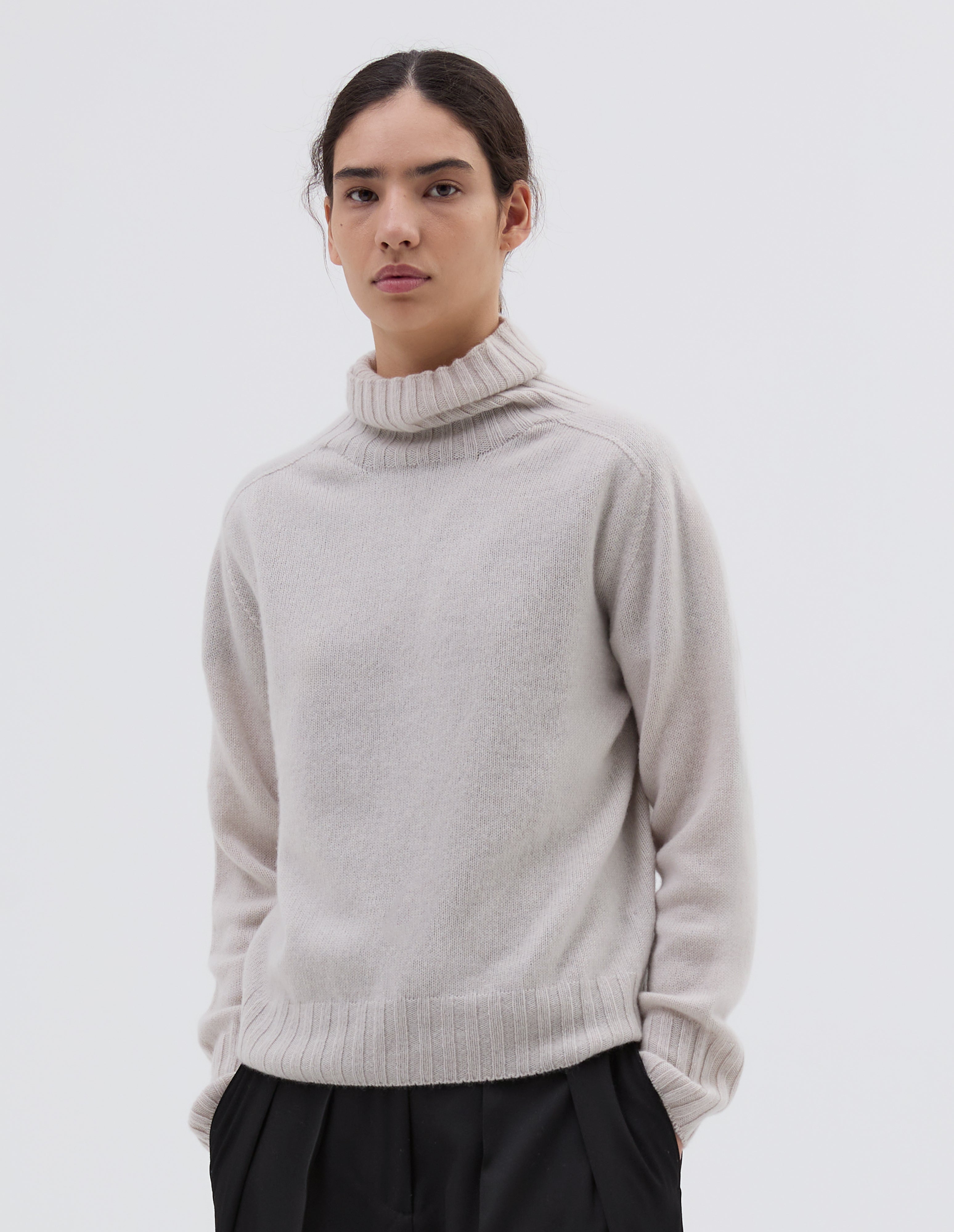 WIDE ROLL NECK CASHMERE MIST