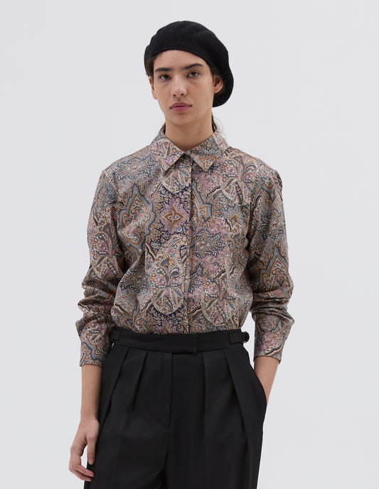 SHIRT SIMPLE | LIBERTY ARCHIVE COTTON | ESSENCE / SABLE / ROSE