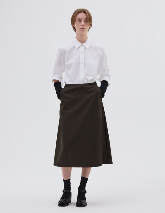 FULL SKIRT | COMPACT COTTON WOOL | TEAK