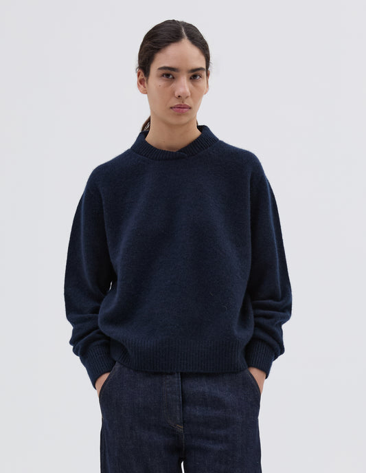 FULLY FASHIONED SWEATSHIRT | CASHMERE | NAVY