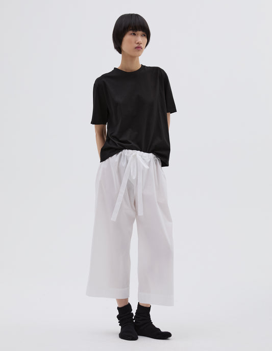 CROPPED PJ PANT | FINE LIGHTWEIGHT COTTON | WHITE