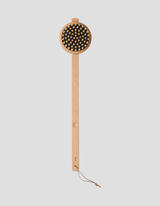 BROSSE POUR LE DOS | HÊTRE EUROPÉEN SOLIDE / PUR POIL EN SOIE DE PORC 
 | NATUREL