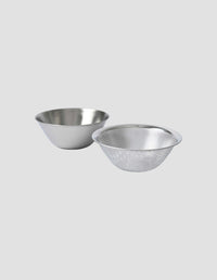 MEDIUM BOWL AND COLANDER / STRAINER SET | SATIN FINISHED STAINLESS STEEL