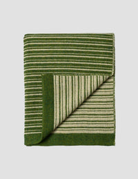 MOURNE MALDWYN STRIPE BLANKET  | WOOL
 | GREEN / WHITE