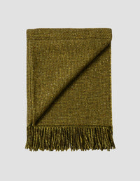 MOURNE MENDED TWEED BLANKET | WOOL | OLIVE