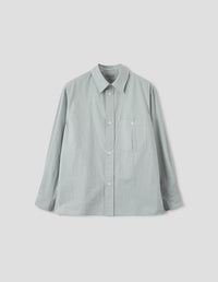 MONOGRAM SHIRT | NATURAL DYE POPLIN | FADED GREY