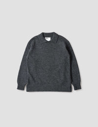 MHL. CHUNKY COLLARED SWEATER | BRITISH WOOL
 | CHARCOAL