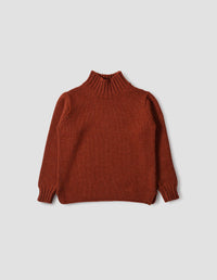 MHL. WIDE NECK SWEATER | BRITISH WOOL
 | RUST