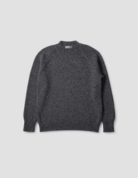 PULL RAS DU COU ÉPAIS | LAINE MÉRINOS ET CACHEMIRE MÉLANGÉS
 | GRIS ANTHRACITE / GRIS ORAGE CHINÉ