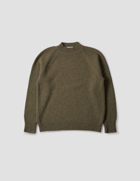 HEAVY CREW NECK | MERINO CASHMERE TWIST
 | KHAKI / TOBACCO TWIST