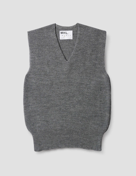 MHL. CHUNKY RIBBED SLIPOVER | VIRGIN WOOL
 | GREY