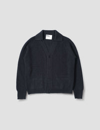 MHL. COLLARED CARDIGAN | VIRGIN WOOL | INK