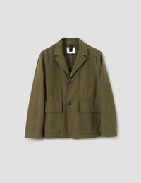 MHL. FLAP POCKET BLAZER | COTTON WOOL DRILL
 | MOSS