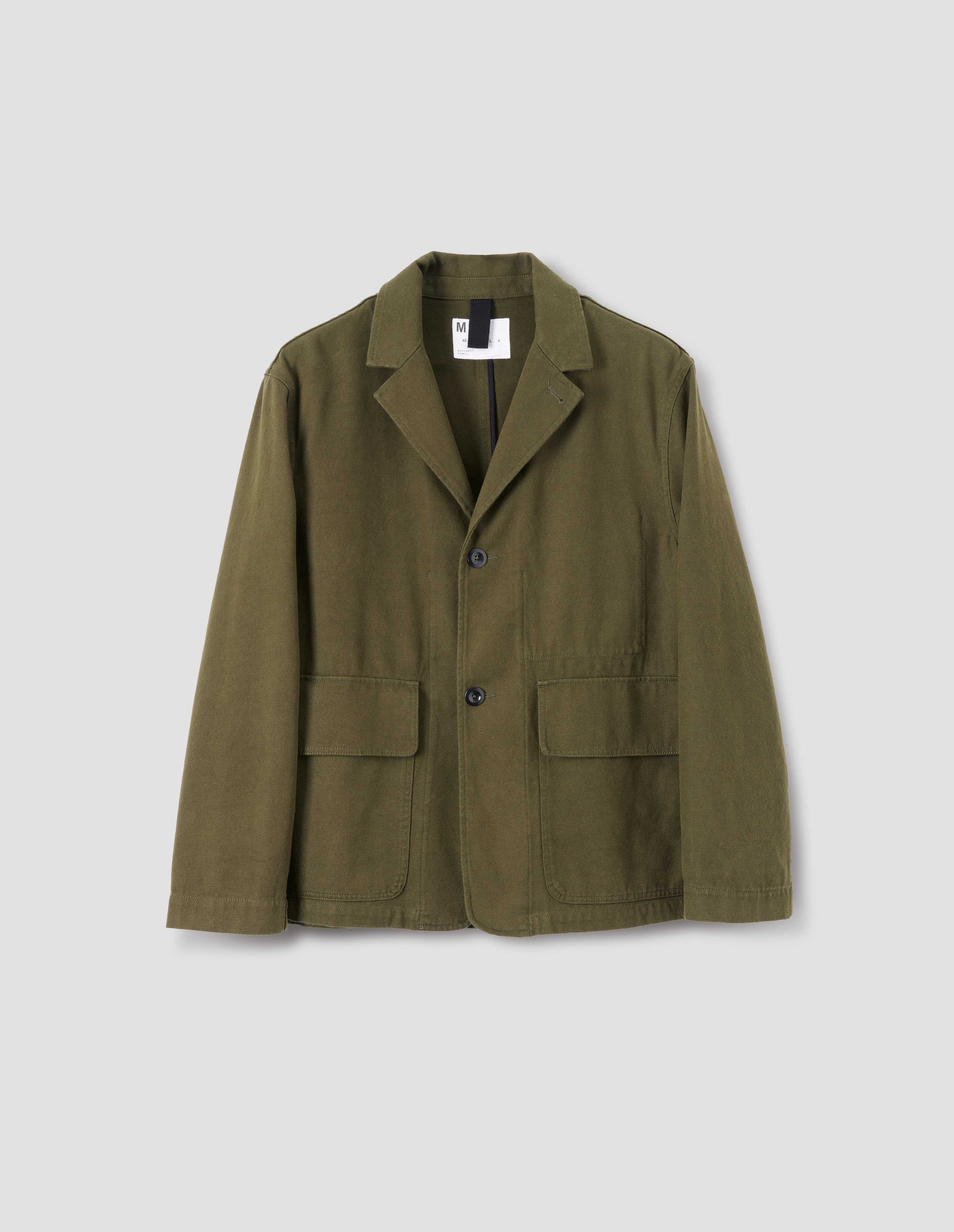 MHL. FLAP POCKET BLAZER | COTTON WOOL DRILL, | MOSS