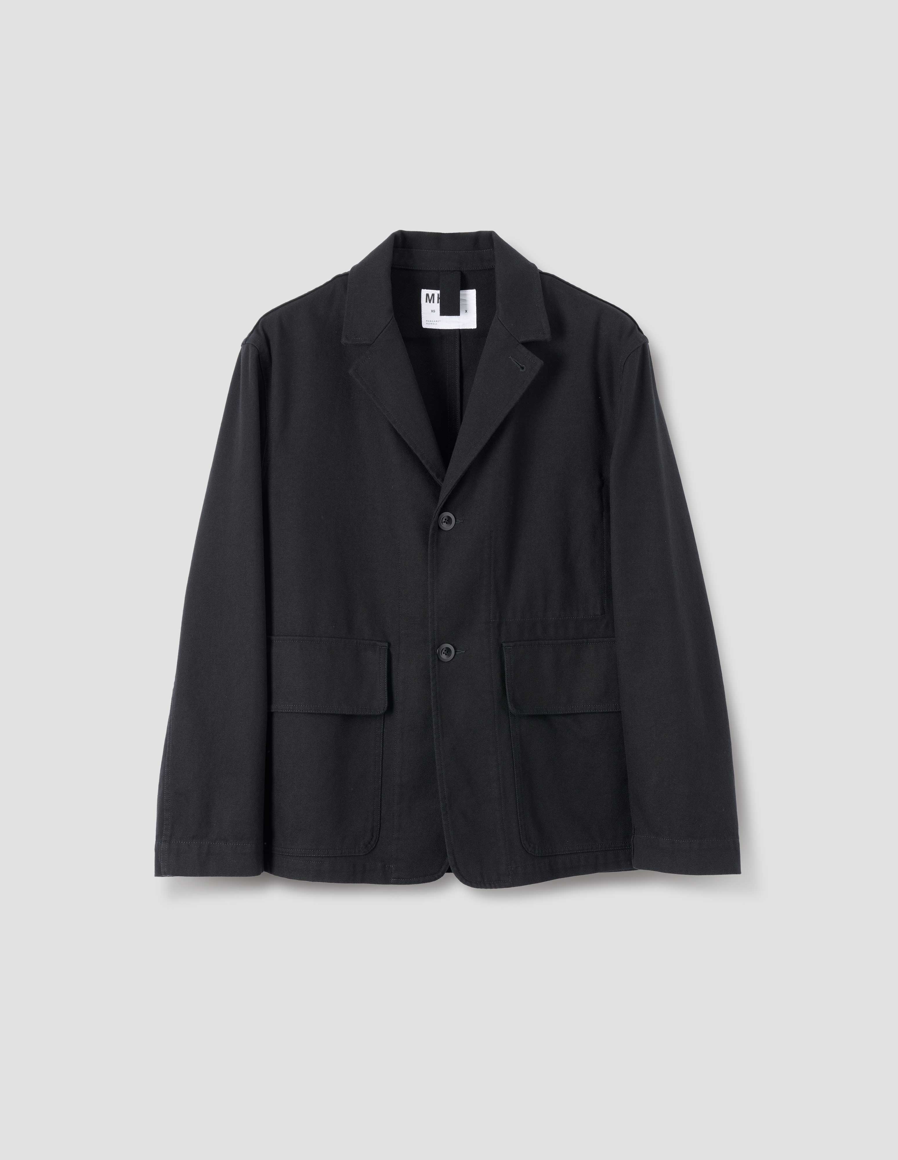 MHL. FLAP POCKET BLAZER COTTON WOOL DRILL OFF BLACK