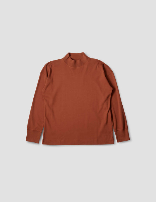 MHL. MOCK NECK THERMAL  | HEAVY COTTON RIB
 | CAYENNE