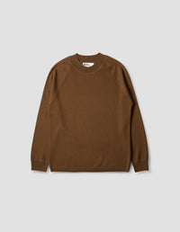 MHL. WIDE NECK SWEATSHIRT | FINE MERINO WOOL
 | TOBACCO