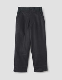 PANTALON CEINTURÉ AMPLE MHL. | DRILL DE COTON MAT

 | FAUX NOIR