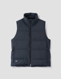 MIZUNO HIGH NECK GILET | LIGHT NYLON POPLIN | BLACK