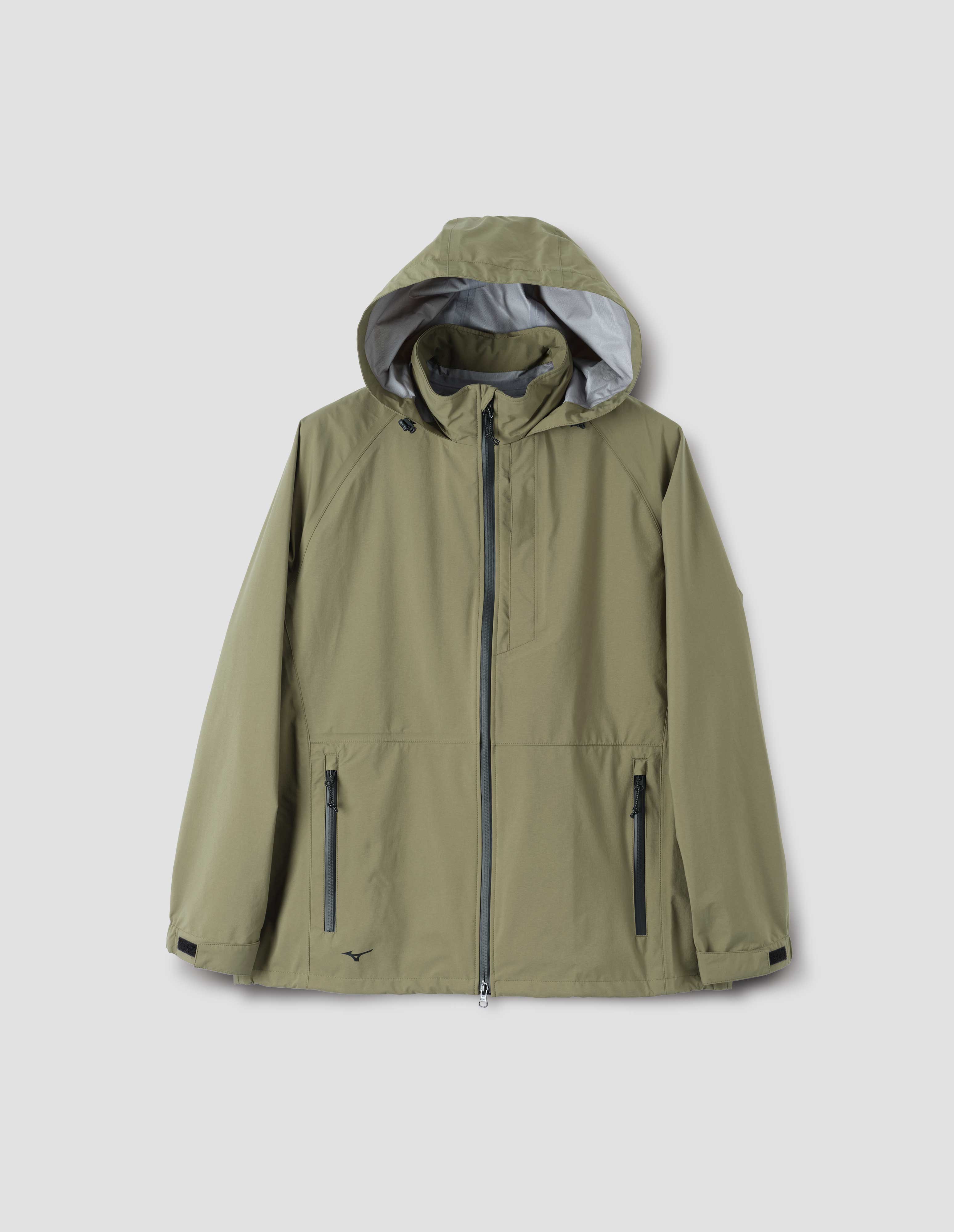 Light khaki nylon poplin Mizuno rain jacket Margaret Howell