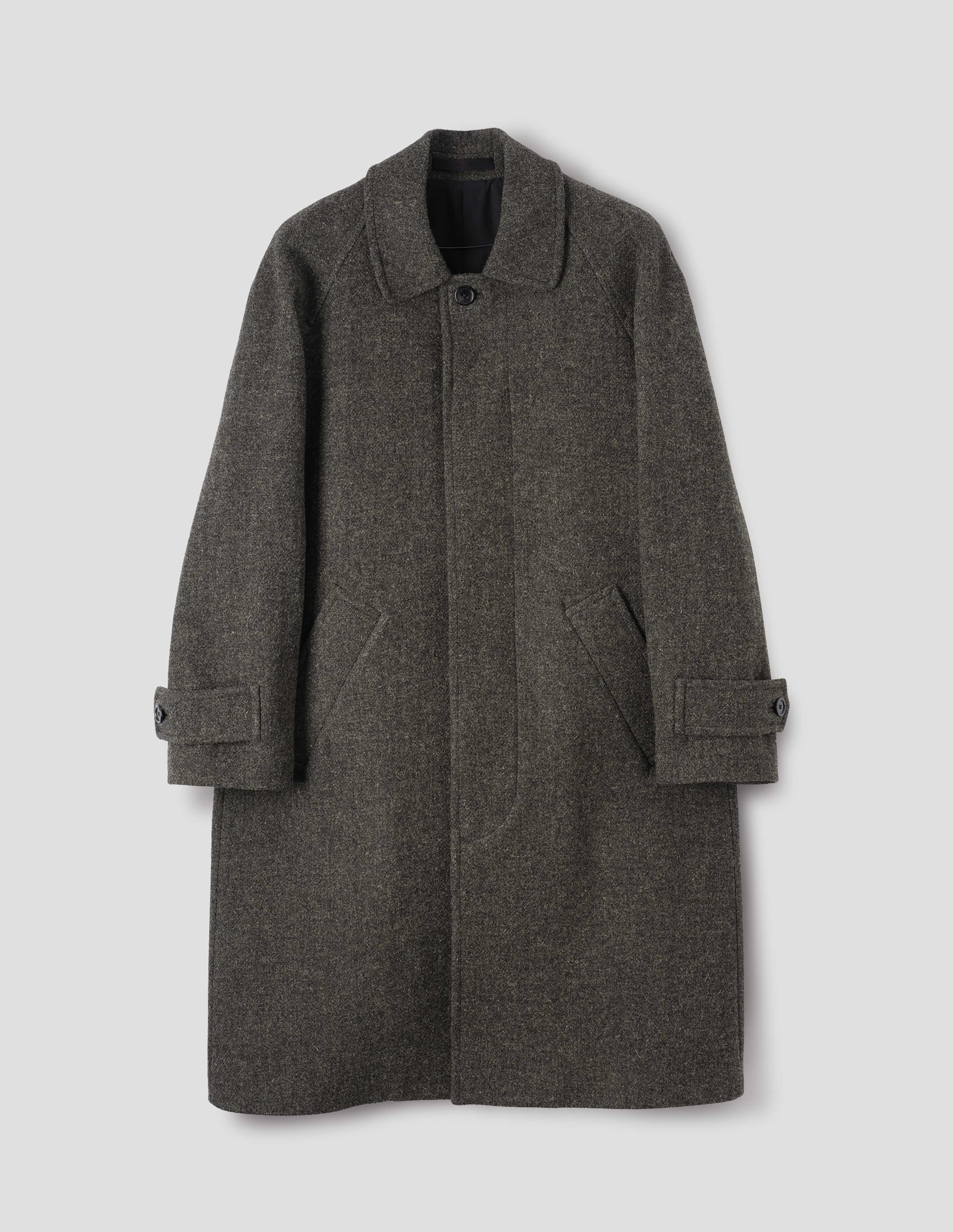 RAGLAN COAT | MIDWEIGHT HARRIS TWEED, | FLINT