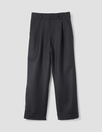 WIDE LEG CHINO | DRY WOOL COVERT
 | CHARCOAL