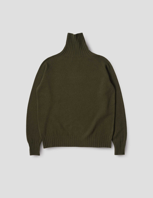 WIDE ROLL NECK | MERINO CASHMERE | KELP