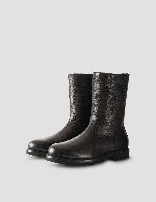 ZIP UP BOOT | CUIR | NOIR